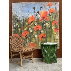 COQUELICOTS EN PLEIN CIEL (150x150cm)